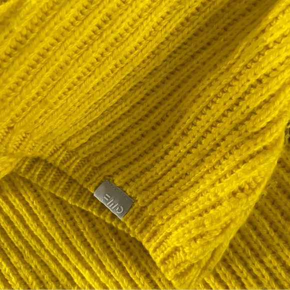 FWD Friday Tech Wool Oversize Crew Knit Sweater Highlighter Yellow Size XL - Picture 3 of 10